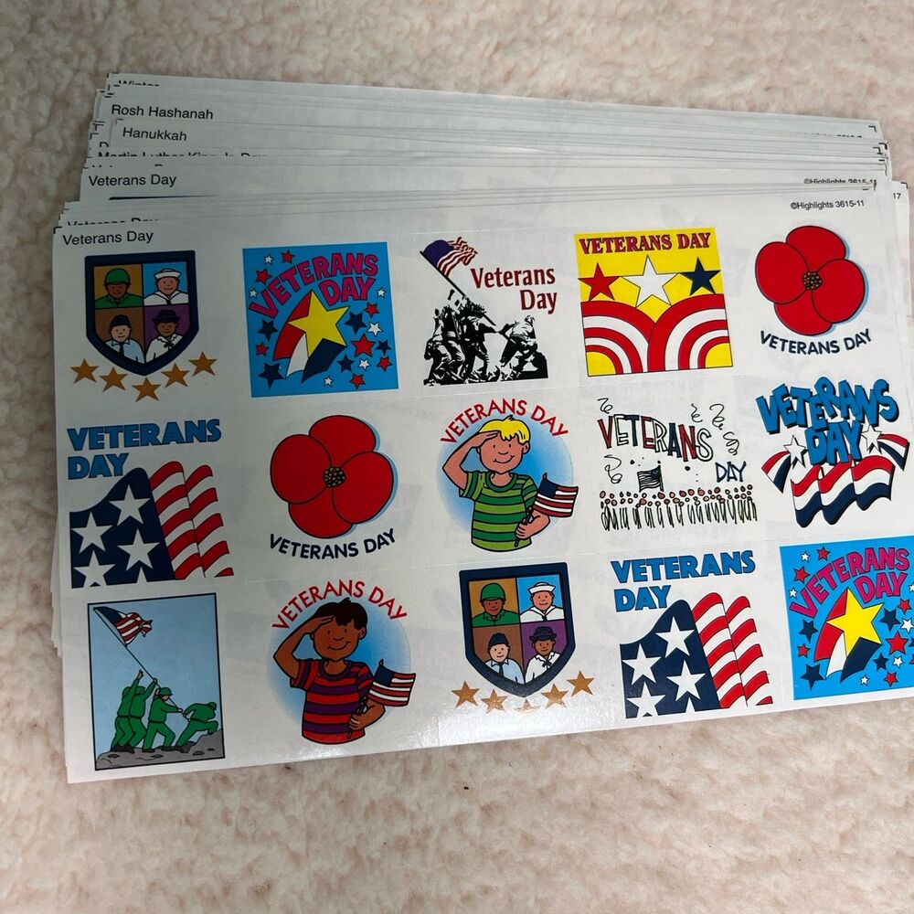 Vintage Highlights For Children Magazine Sticker Holiday Stickers Lot